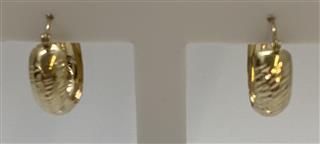 14K Yellow Gold Danty Fancy Detailed Designed Hoop Earrings 1.2G